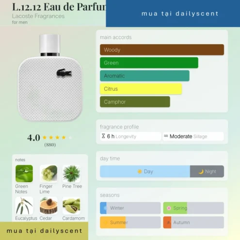 Nước hoa L.12.12 Blanc EDT Lacoste