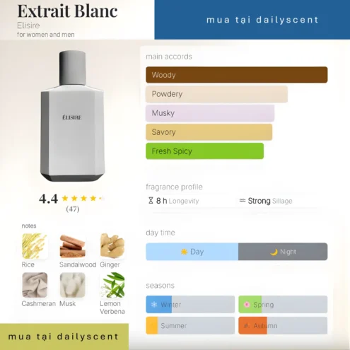 Nước hoa Extrait Blanc Elisire