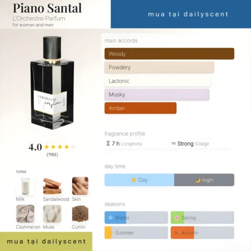 Nước hoa Piano Santal L'Orchestre Parfum