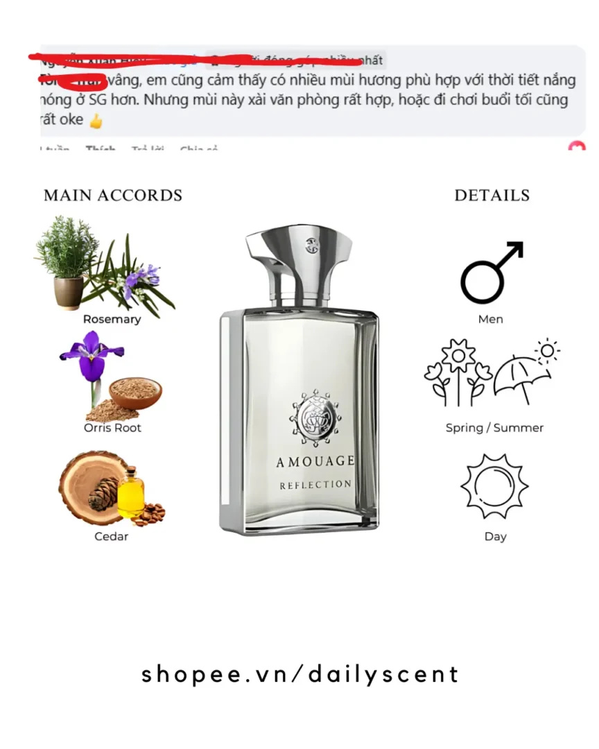 Nước hoa Amouage Reflection, mùi hương nam tính lịch lãm. dailyscent Amouage Reflection Man