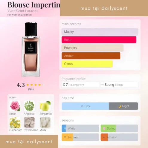Nước hoa Blouse Impertinent Rose. dailyscent Blouse Impertinent Rose Yves Saint Laurent