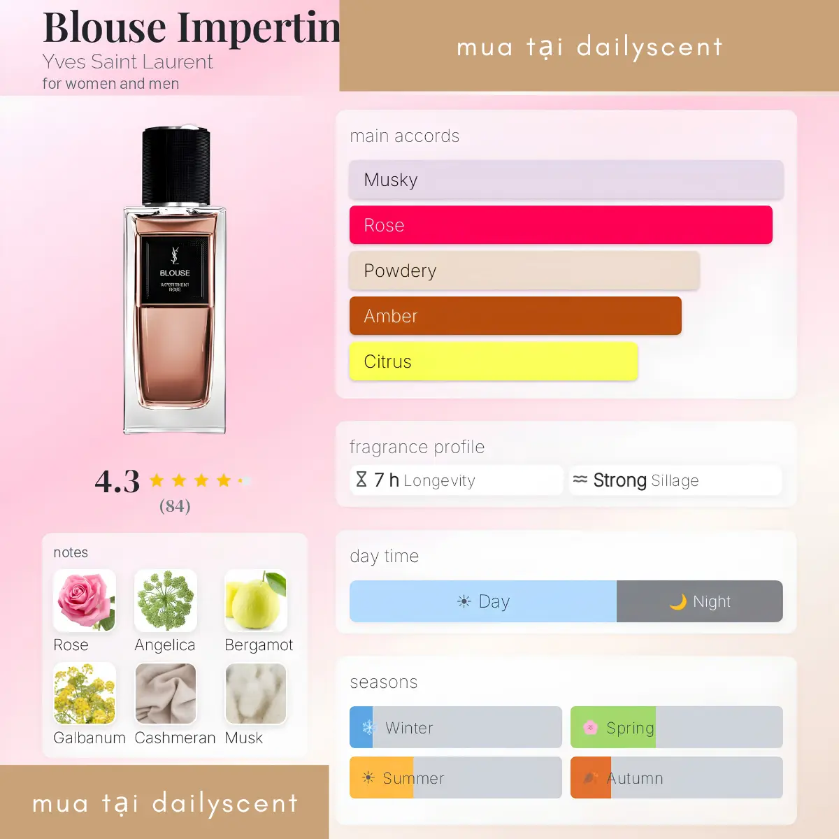 Blouse Impertinent Rose Yves Saint Laurent
