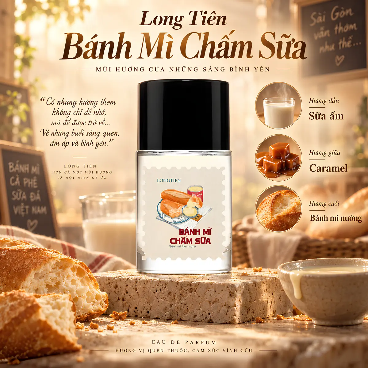 long tiên bánh mì chấm sữa